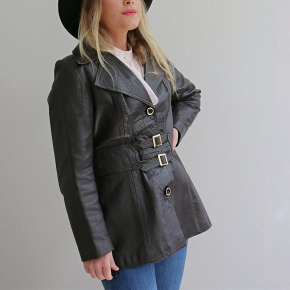 1970's Richard of Mayfair Leather Jacket // Women's Size Extra Small to Small - Picture 3 of 7